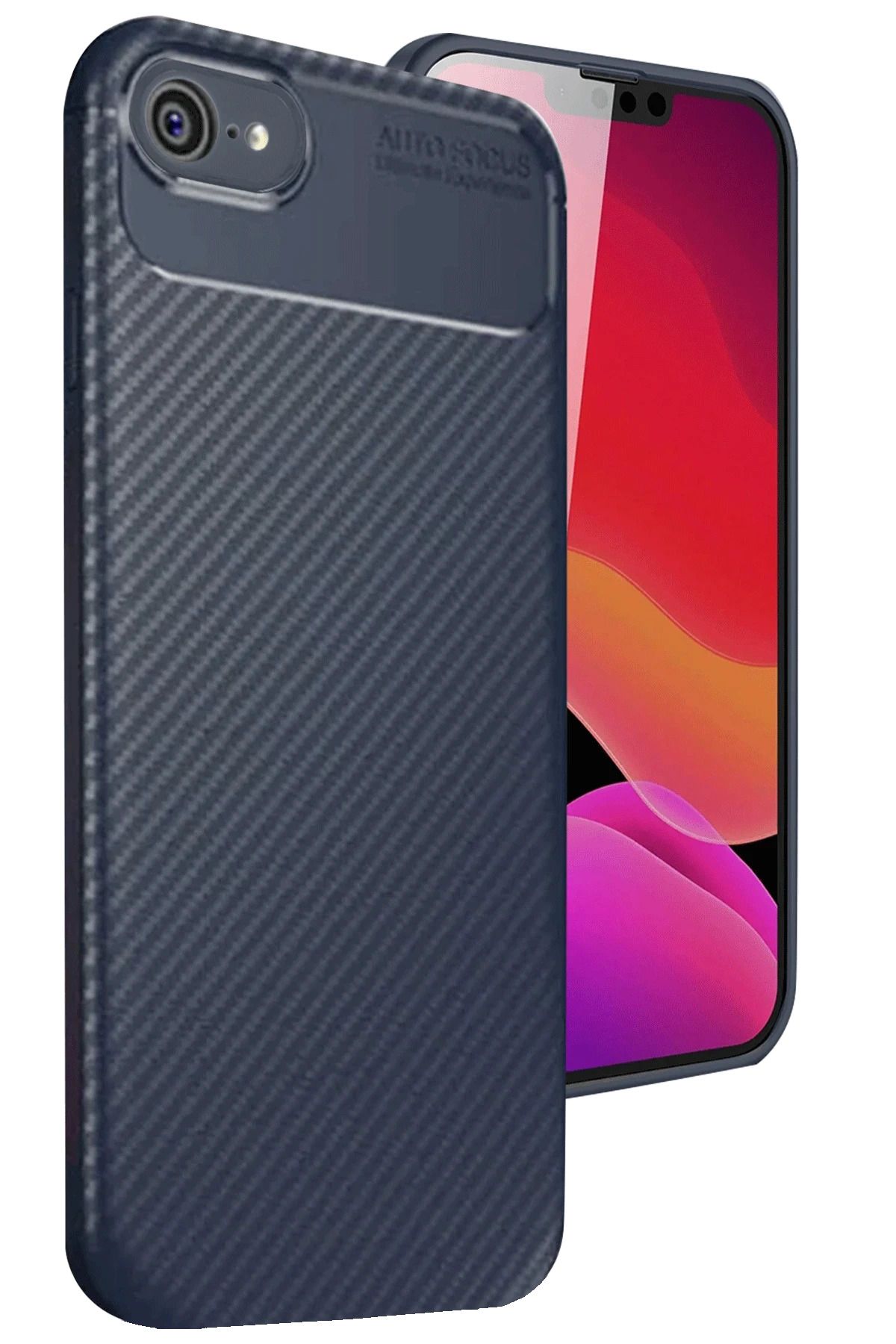 GRABONO Apple iPhone 16E Kılıf Karbon Fiber Görünümlü Ultra İnce Premium Carbon Case