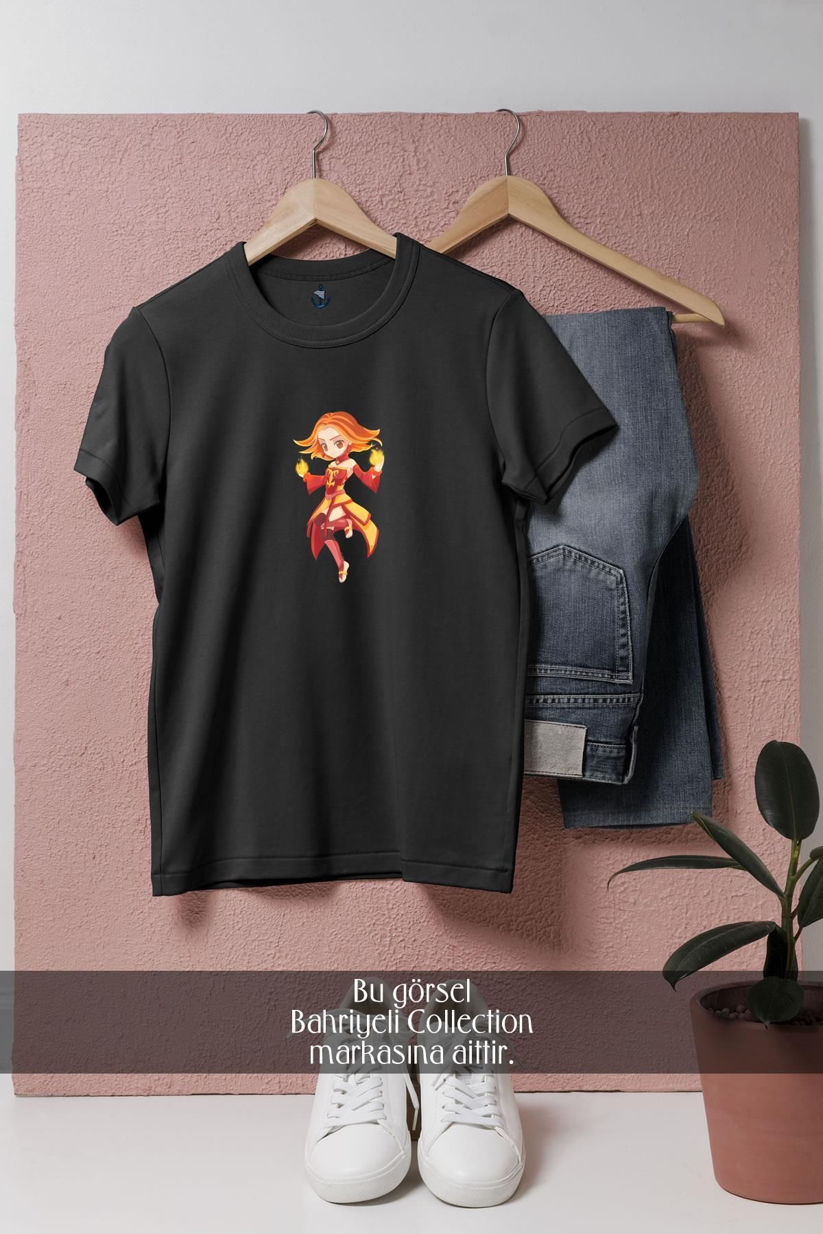 Bahriyeli Collection Oversize Dota 2 Lina Inverse Drawing Tasarımlı Unisex T-Shirt