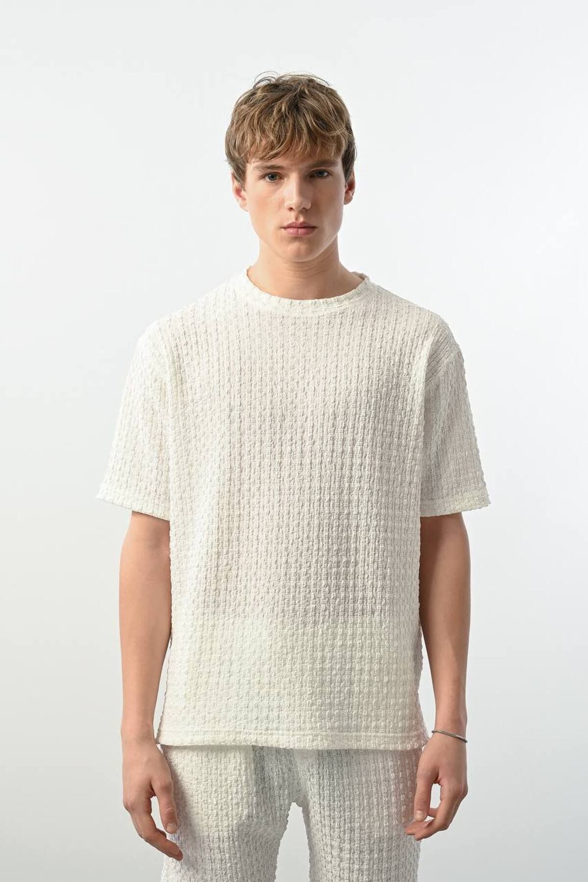 MARRAKECH Bisiklet Yaka Dokulu Erkek T-Shirt
