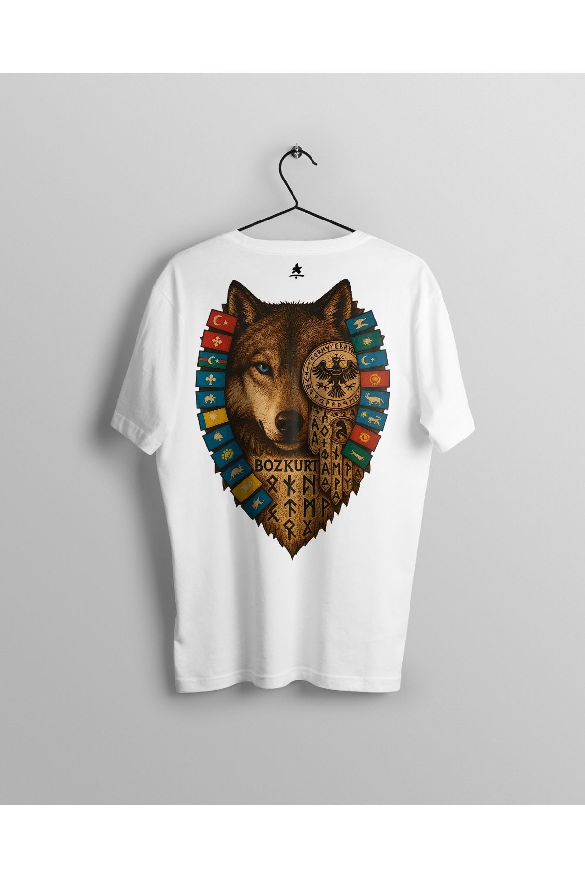 Ct Erkek Oversize Baskılı T-Shirt - Bozkurt