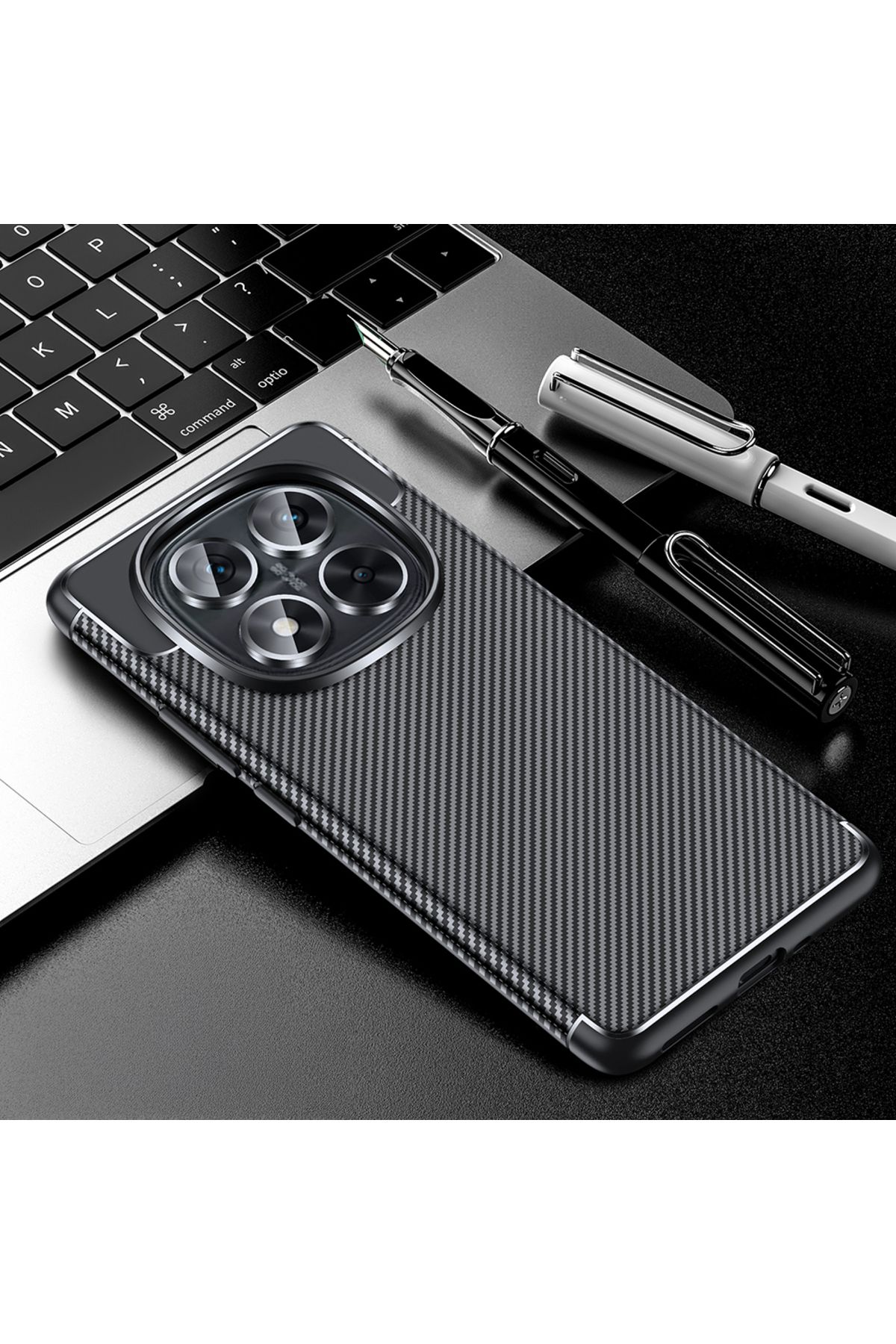 GRABONO Xiaomi Poco X7 Kılıf Karbon Fiber Görünümlü Ultra İnce Premium Carbon Case
