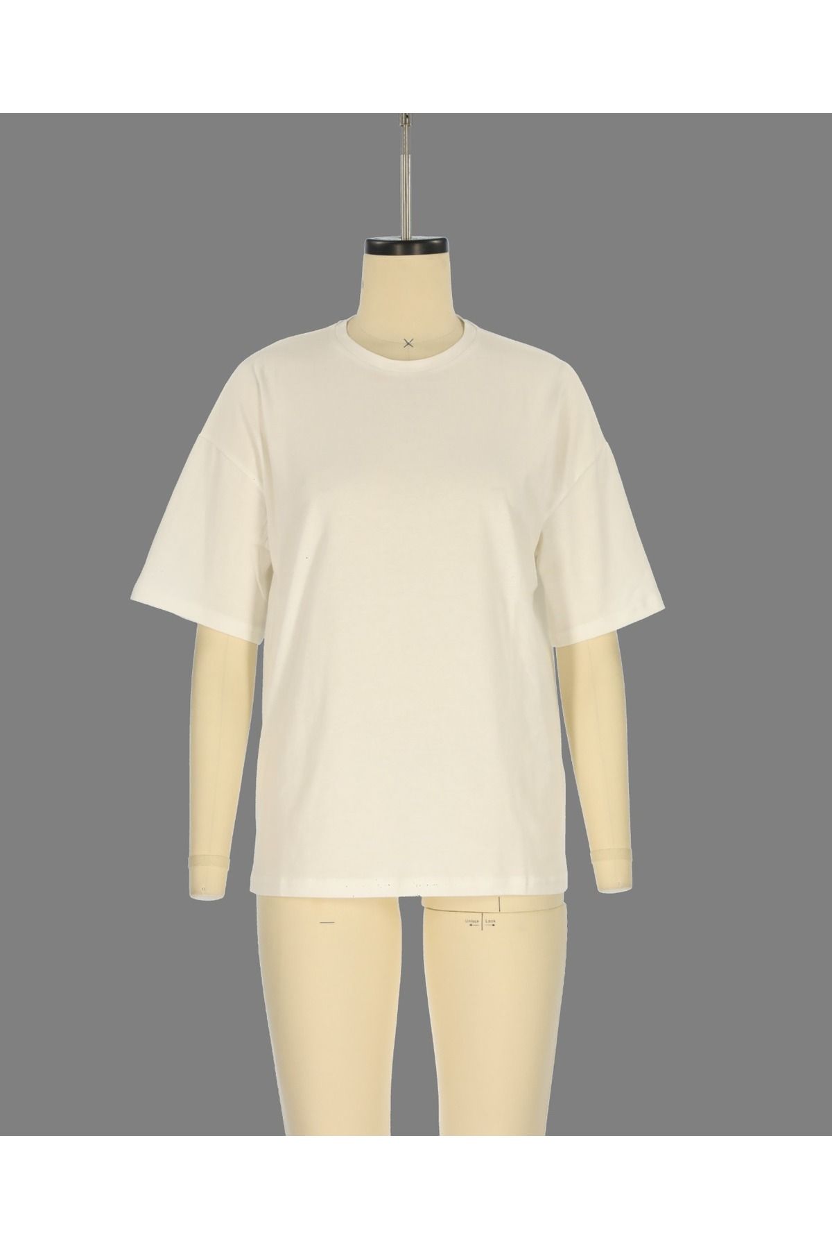 LUMİART Truvakar Kol Basic Oversize Tişört ecru