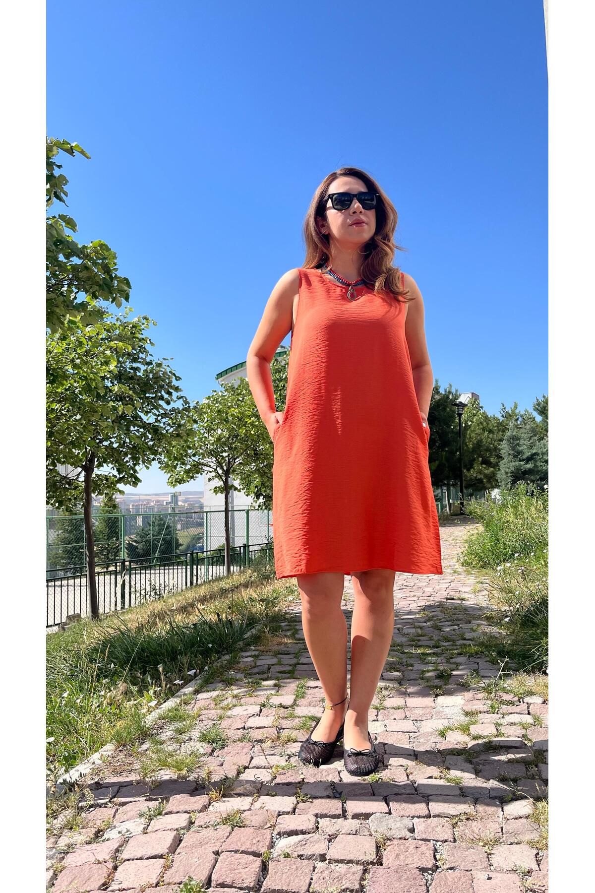 Gizybutik Cepli Müslin Kumaş Çan Elbise