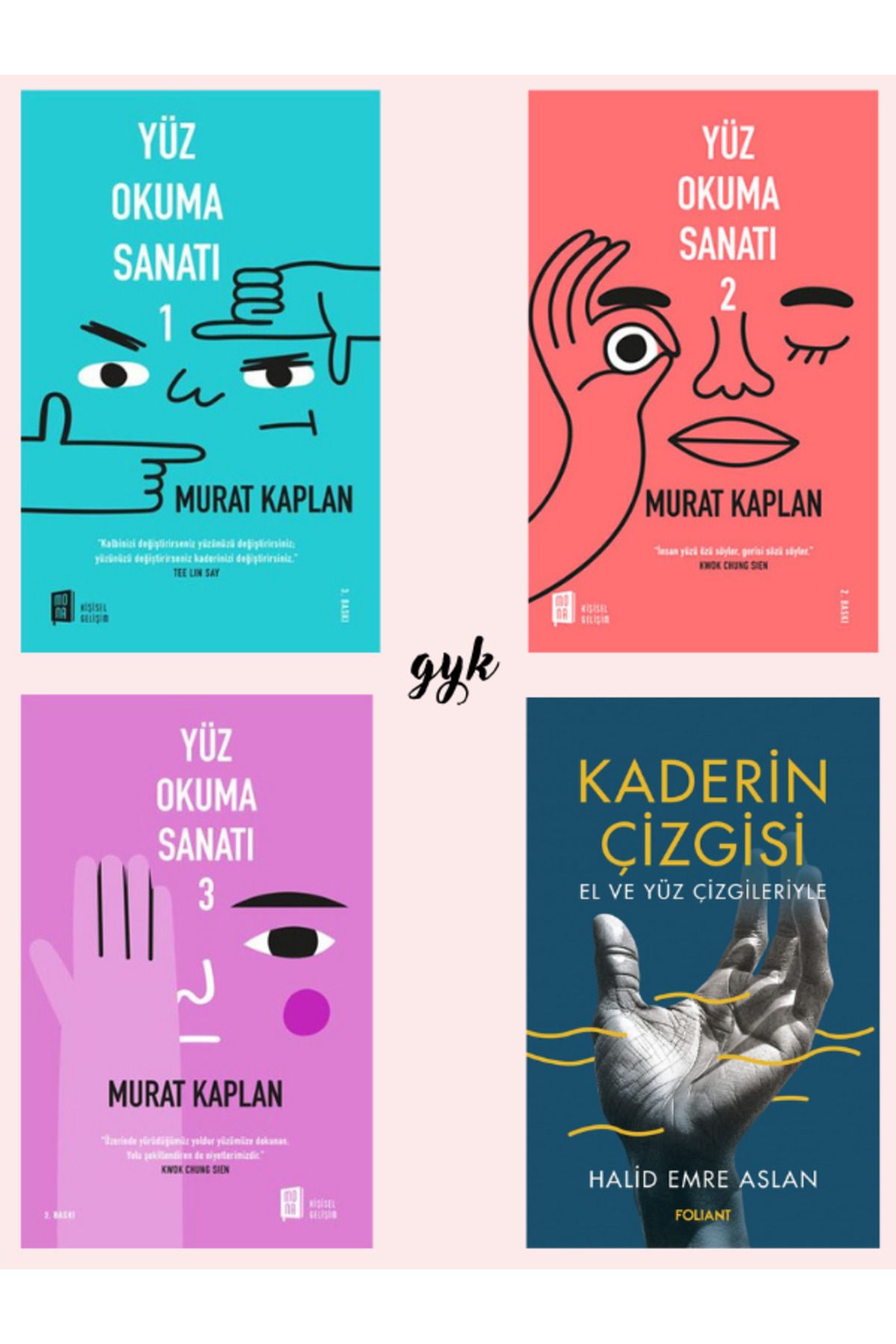 Mona Kitap Yüz Okuma Sanatı 1-2-3 ve Kaderin Çizgisi 4 Kitap SET