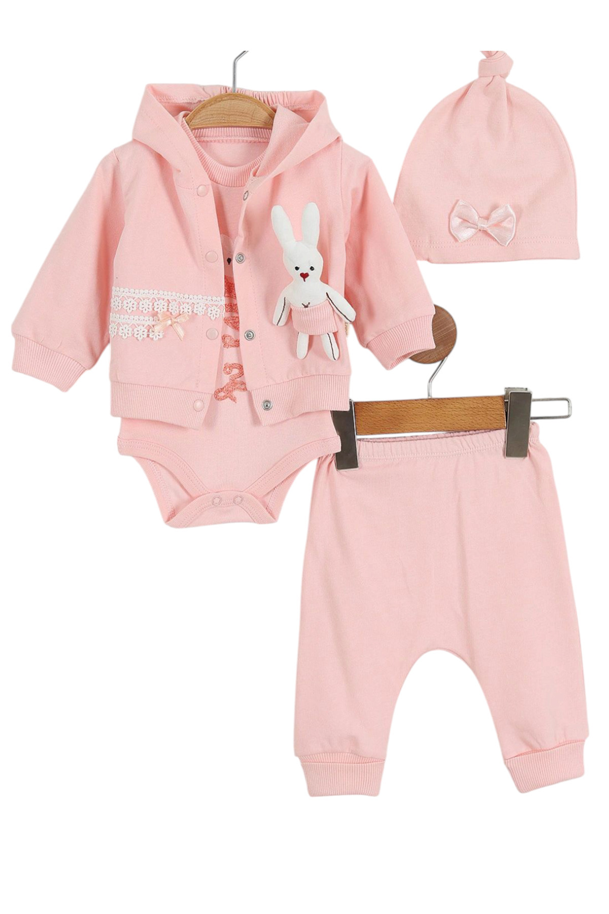 Babyim %100 Müşteri Memnuniyeti Organik Pamuklu 3'lü Kız Bebek Yenidoğan Hastane Çıkışı fotoğrafı 3 (önizleme)