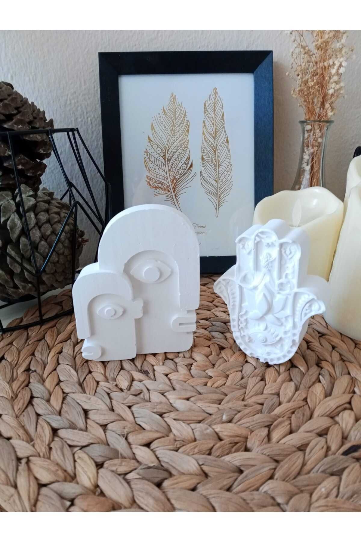 Elioure Beyaz dekoratif İskandinav yüz ve el biblo, hoş kokulu ev aksesuarı