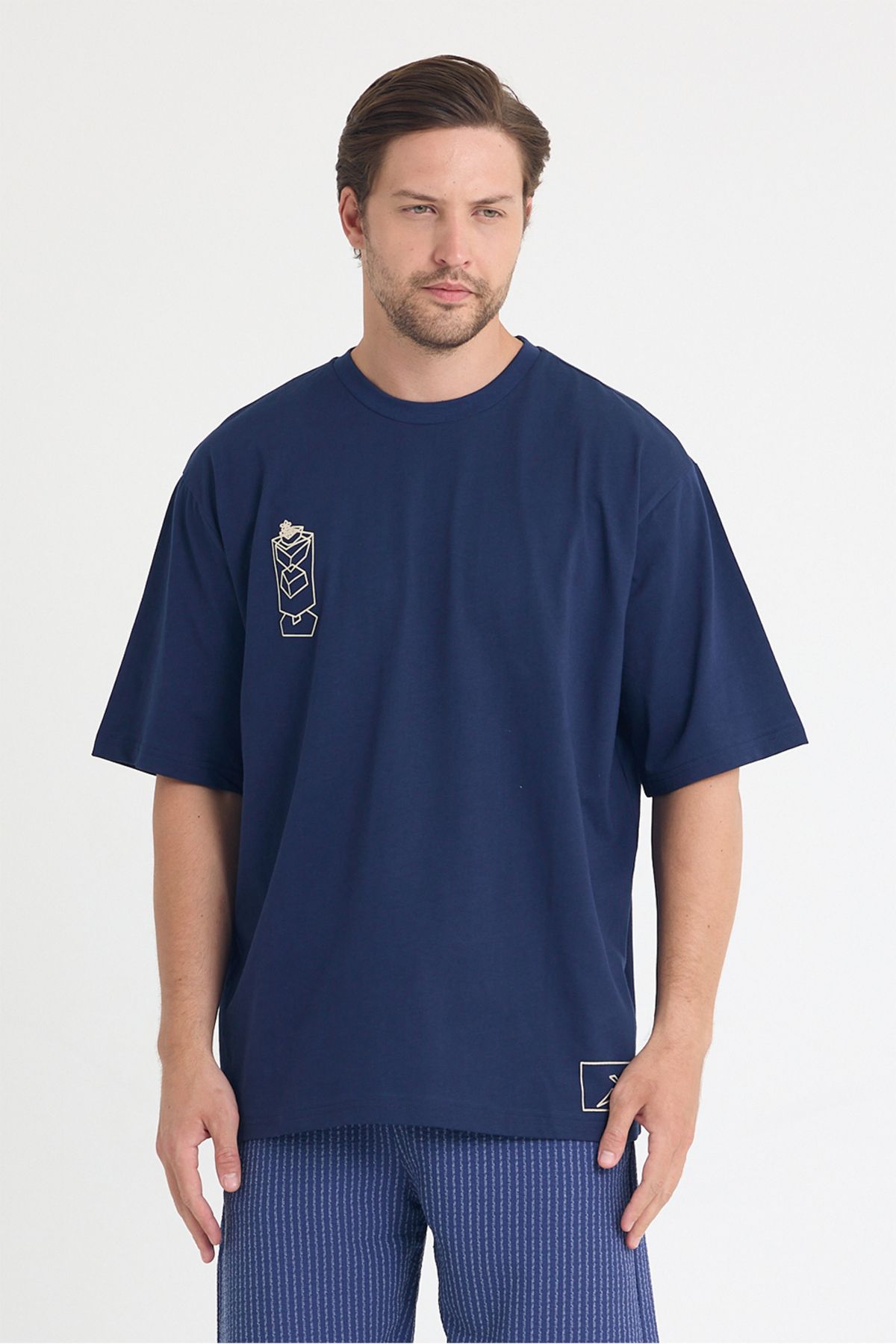 gothamvibes Erkek Relaxed 002 Oversize Lacivert T-Shirt