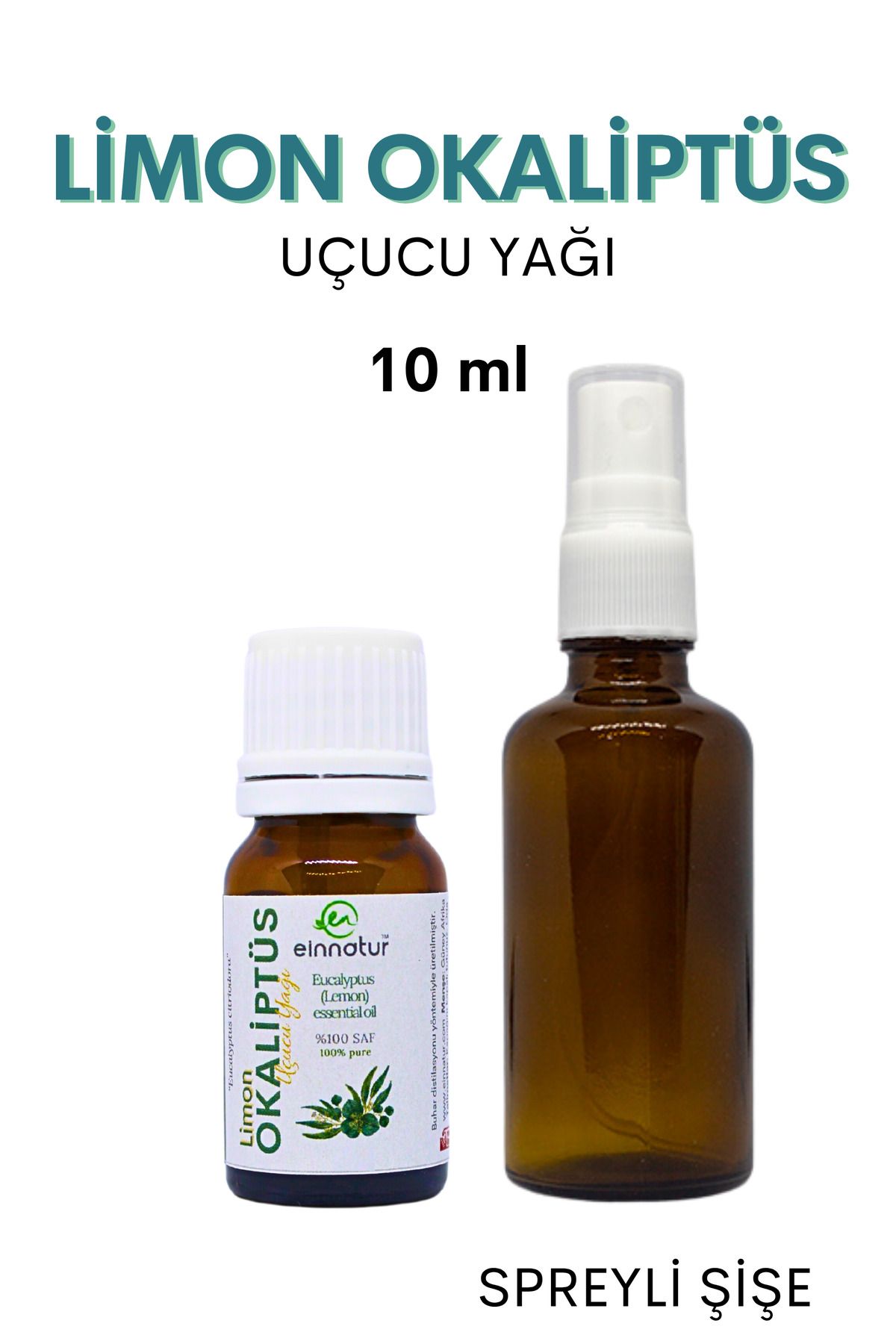 EinNatur Limon okaliptüs uçucu yağı 10 ml, Eucalyptus citriodora essential oil, spreyli şişe