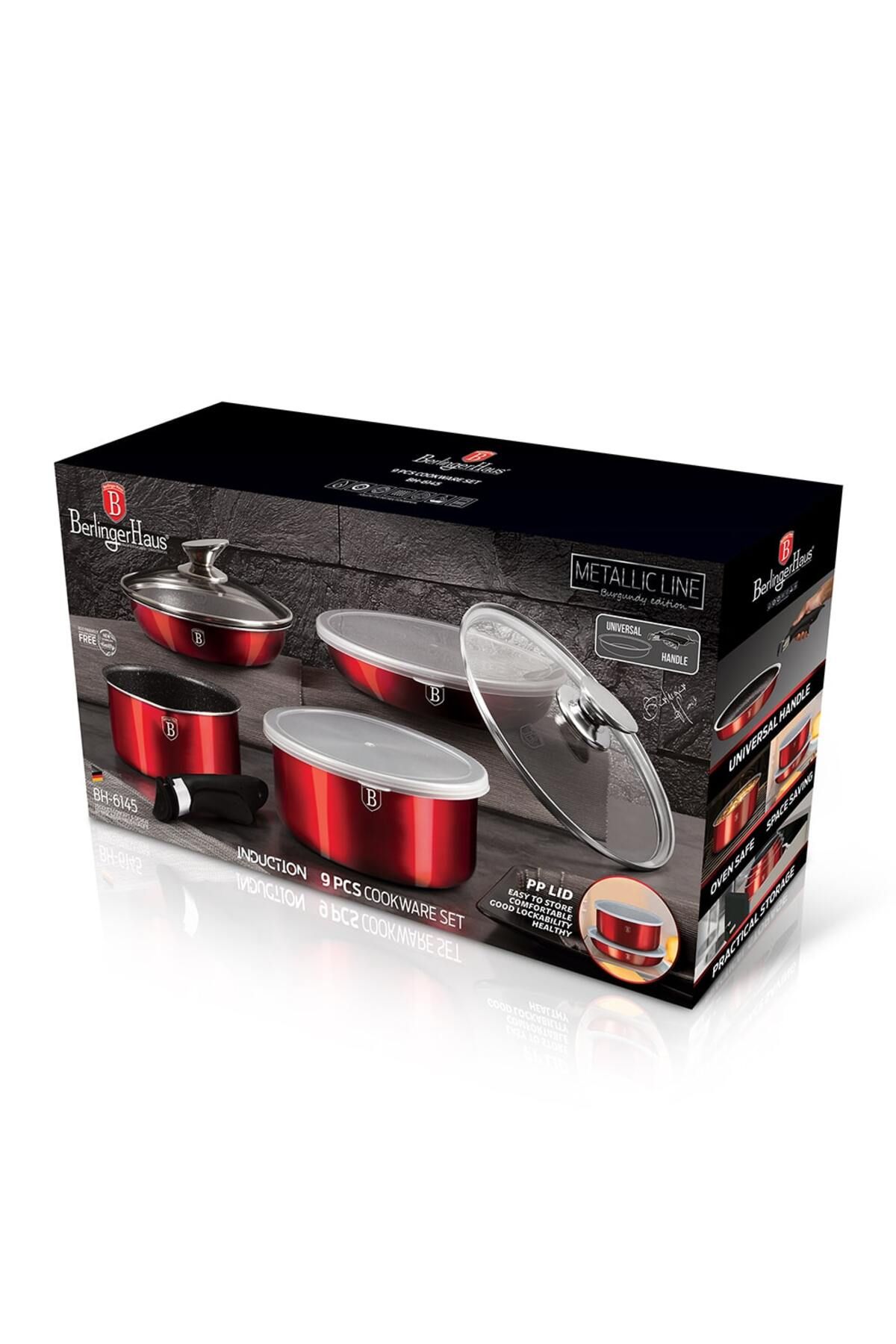 TİVOLİ-Berlinger Hous - 9 Piece Induction Based Pot and Pan Set 4