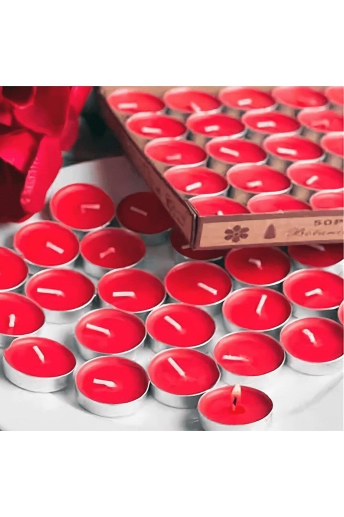 Deco Elit 1000 Adet Kuru Gül Yaprağı 25 Adet Kırmızı Tealight Mum Romantik Süsleme Fiyatı 