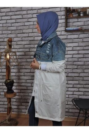 imajbutik kusakli kot detayli trenckot