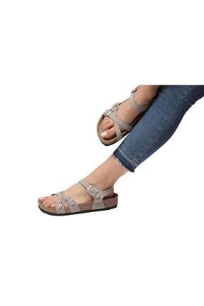 Pandora Mantar Tabanlı Hakiki Deri Çift Bantlı Ortopedik Kadın Sandalet 303R04