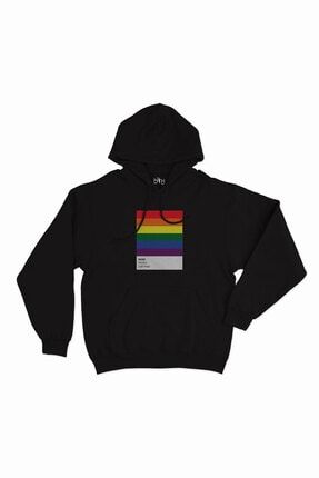 Unisex Siyah Pride Temalı Hoodie Sweatshirt HD1159