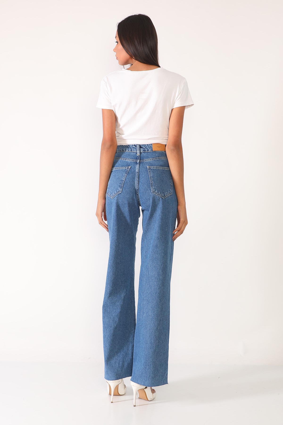 Darkly Jeans  Kadın Mavi Süper Yüksek Bel Straight Fit Jean - Görsel 3