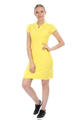 Kadın Sarı Polo Yaka Elbise 10626-
