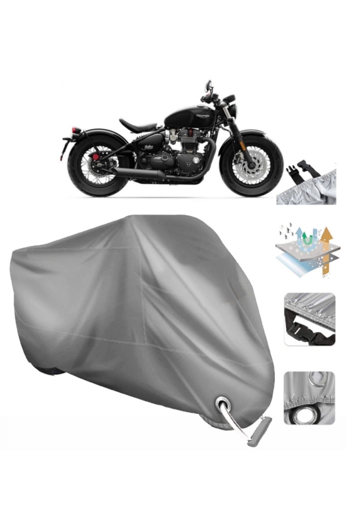 CoverPlus Triumph Bonneville Bobber Vinleks Motor Cover Rear Bag Compatible Luxury Quality