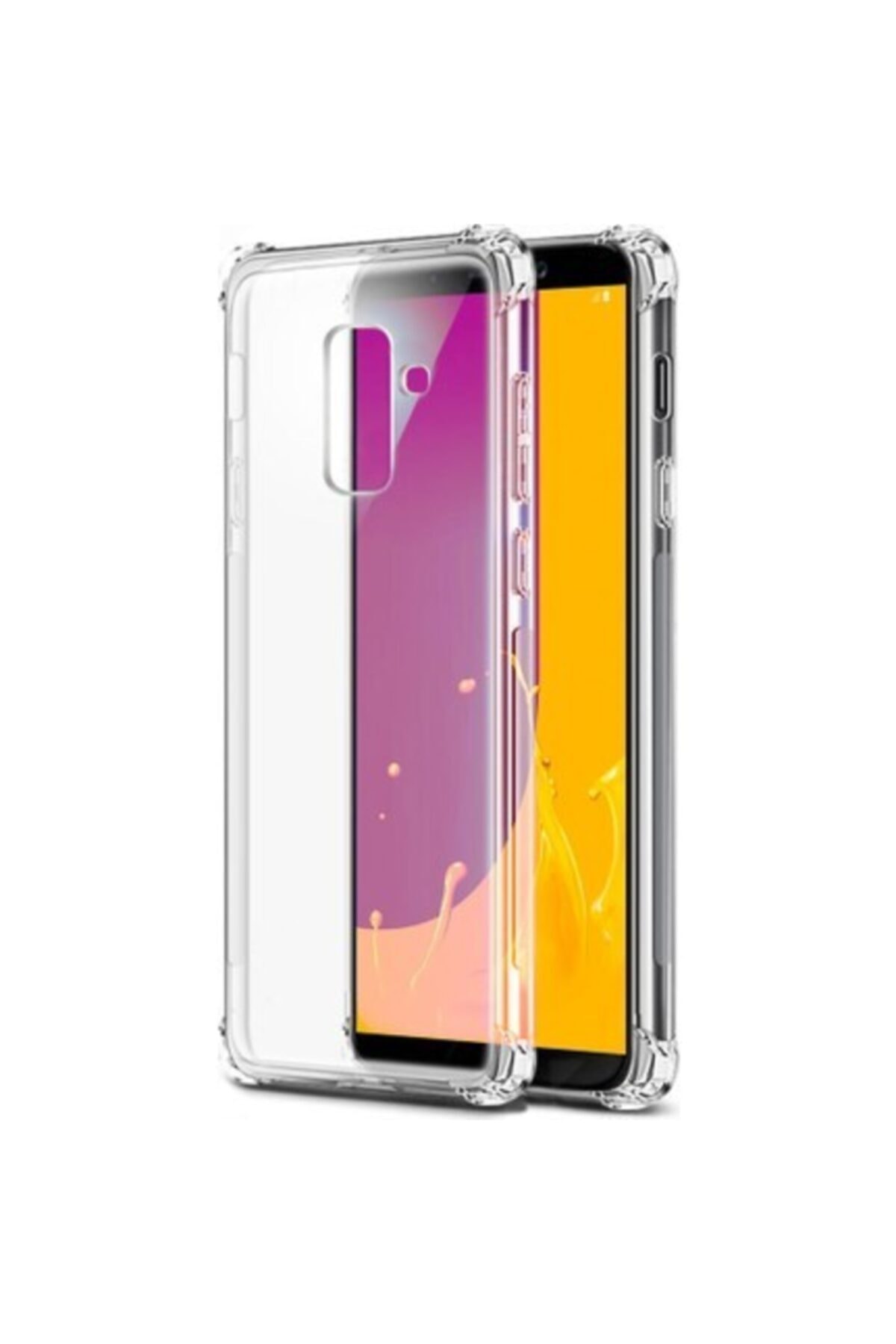 Samsung Galaxy J4 Şeffaf Airbag Antishock Köşe Korumalı Silikon Kılıf