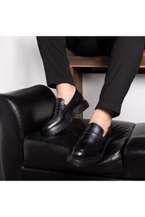 Erkek Siyah Mat Deri Klasik Ayakkabı IB01050ER.0095_001