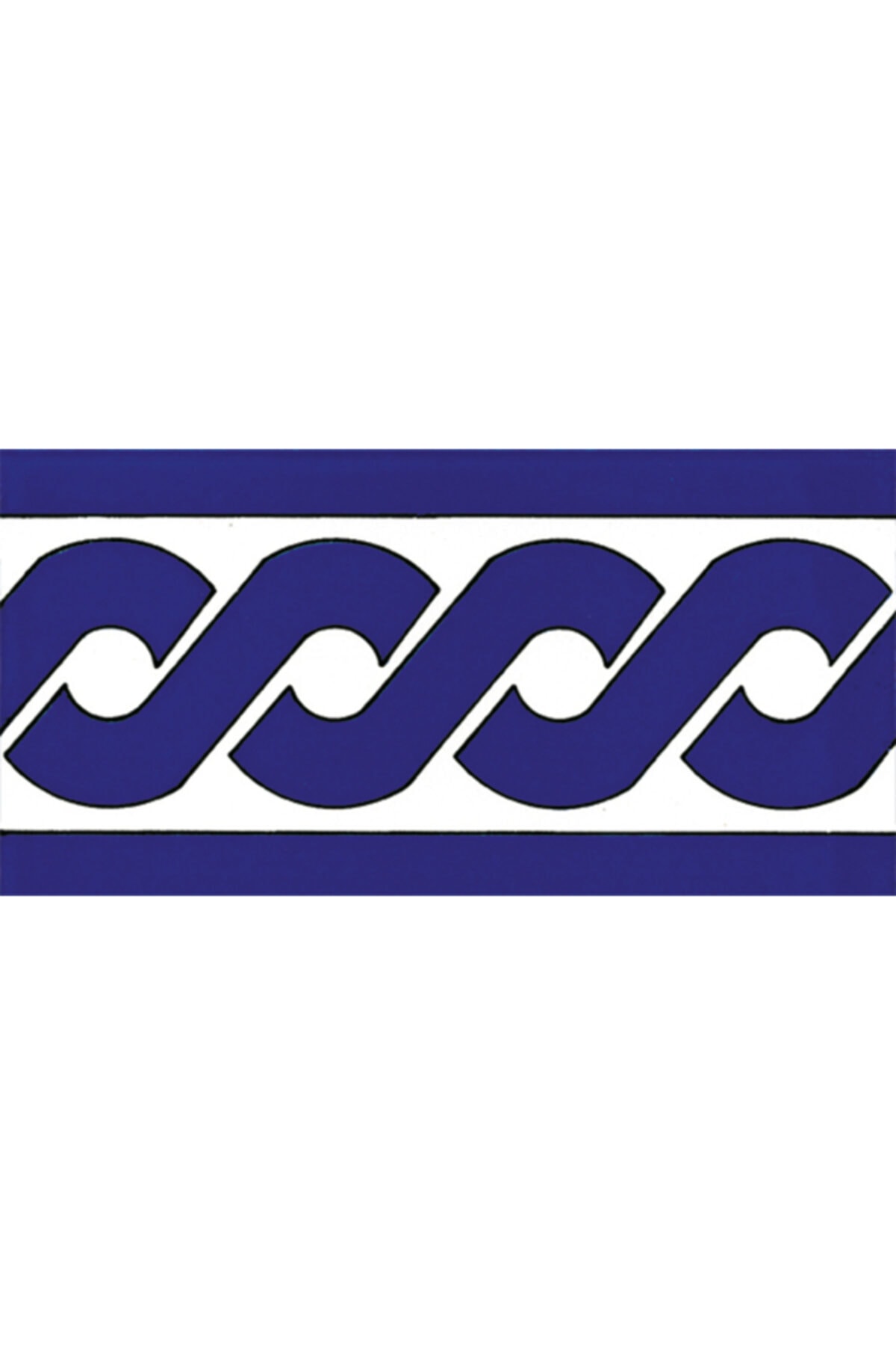 Armada Çini 10x20 Cm Ks 20k Kobalt Zincir Desenli Seramik Çini Bordür