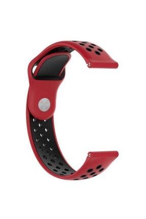 Huawei Watch Gt 2e 46mm Kordon Delikli Çift Renk Silikon Kırmızı krks30272516922