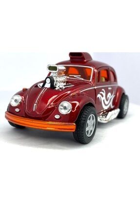 Volkswagen Beetle Custom Dragracer (hareketlimotor)çekbırak 5inch. Lisanslı Model Araba Oyuncakaraba KT5405D