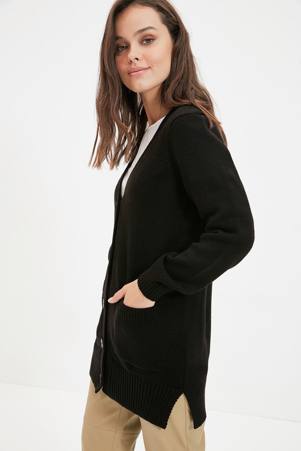 TRENDYOL MODEST Cardigan Black Regular fit Trendyol