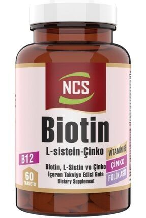 Biotin L-sistin Vitamin B6 Folik Asit Vitamin B12 L Metiyonin 60 Tablet bio60