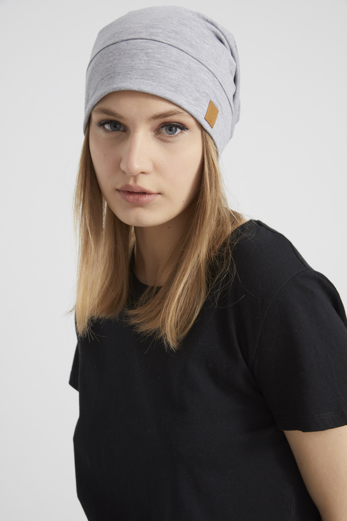 Butikgiz  Kadın Gri, Ip Detaylı Trendy Özel Tasarım 4 Mevsim Şapka Bere Buff -ultra Yumuşak Doğal Penye Kumaş - Görsel 7