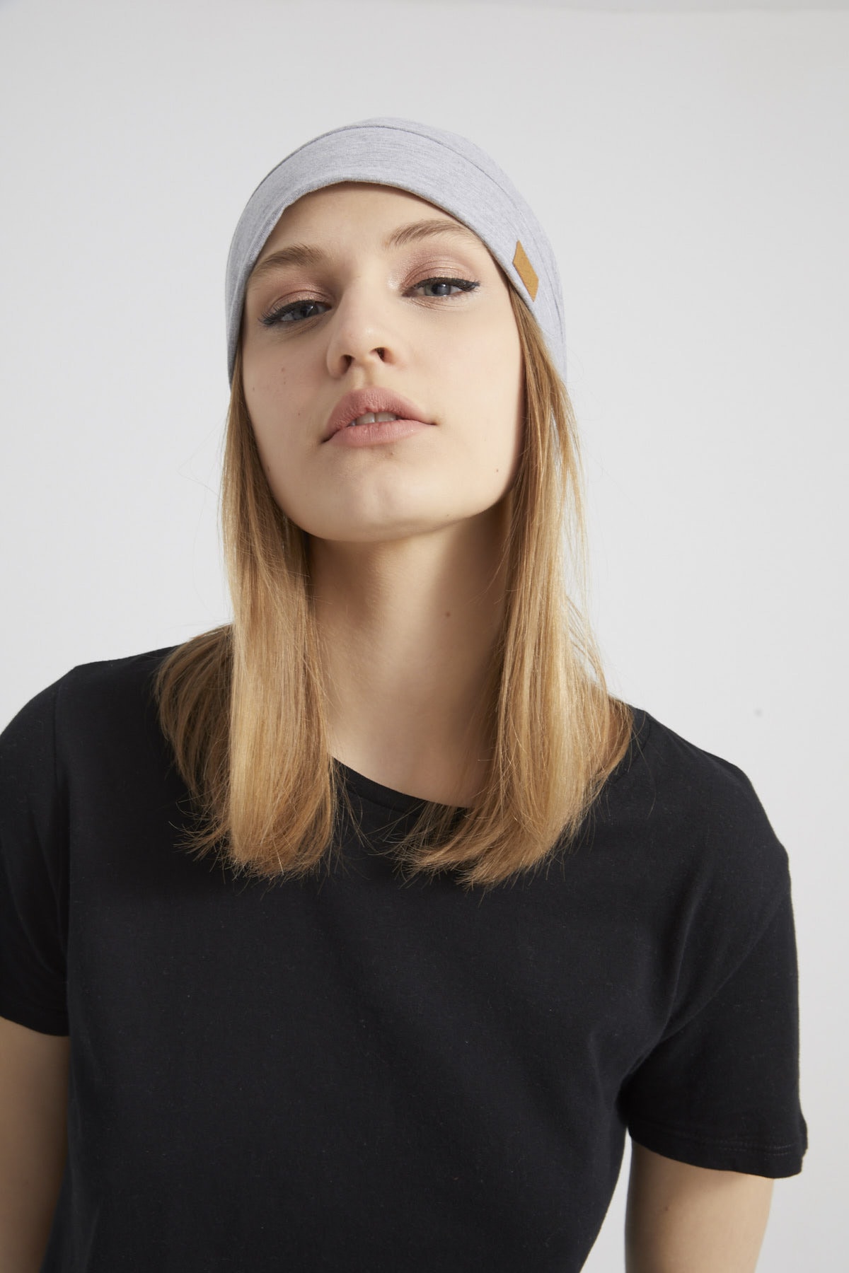 Butikgiz  Kadın Gri, Ip Detaylı Trendy Özel Tasarım 4 Mevsim Şapka Bere Buff -ultra Yumuşak Doğal Penye Kumaş - Görsel 9