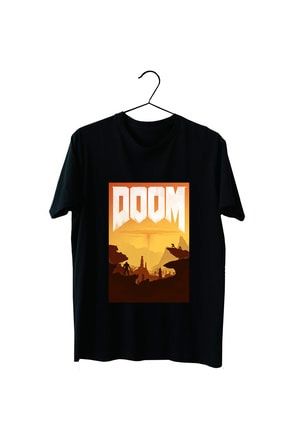 Doom %100 Pamuk Siyah Tişört vectorwear2022ys184