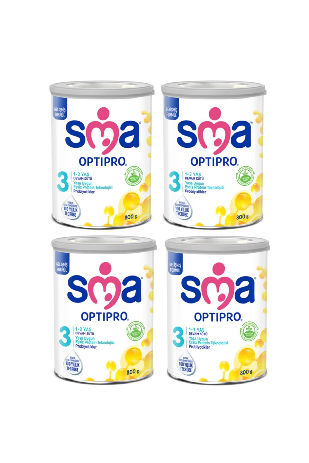 SMA 3 Optipro Probiyotik 1-3 Yaş Devam Sütü 800 gr 4 Adet