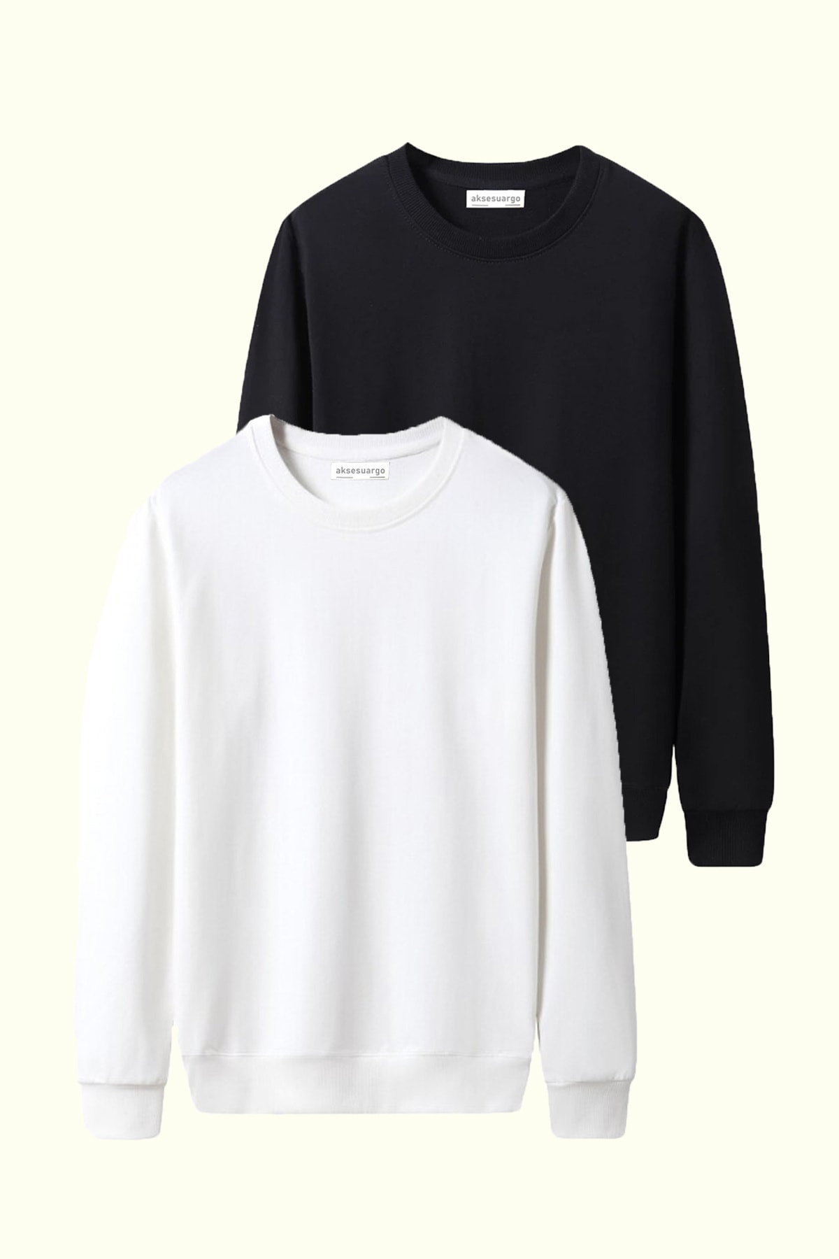 Unisex Siyah Ve Beyaz 2 Adet Oversize Sweatshirt