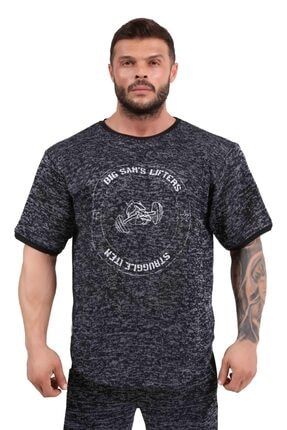 Oversize Antrenman Gym T-shirt Silver Rag Top 3321