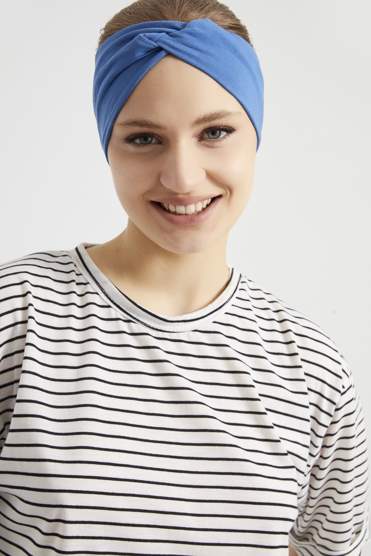 Derin Mavi, Butik Tasarım Kadın Bandana Saç Bandı, Ekstra Yumuşak, Esnek, Doğal, Pamuklu Penye 6