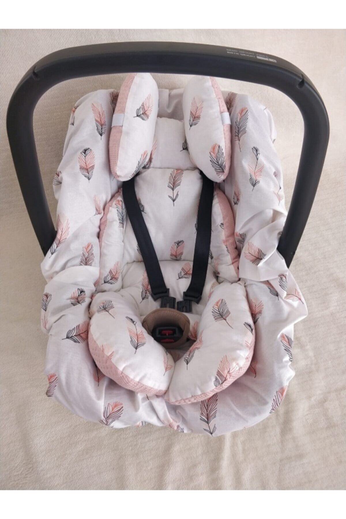Puset Örtüsü+puset Minderi+puset Çarşafı 3'lü Set Pudra Tüy Desen 4
