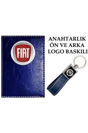 Fiat Logolu Lacivert Ruhsat Kabı Ve Fiat Logolu Anahtarlık 125365421
