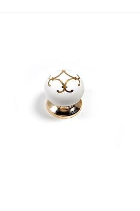 Asos Porselen Düğme Mobilya Kulpları Dolap Çekmece Mutfak Kulpları Altın 212a Asos212altın-Düğme