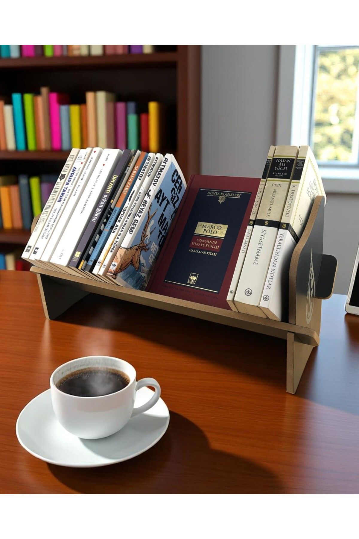 1000Nar-Desktop Bookshelf / Portable Bookshelf /Desktop Organizer / Embroidered Bookshelf 45cm X 14.5cm X 21cm 1