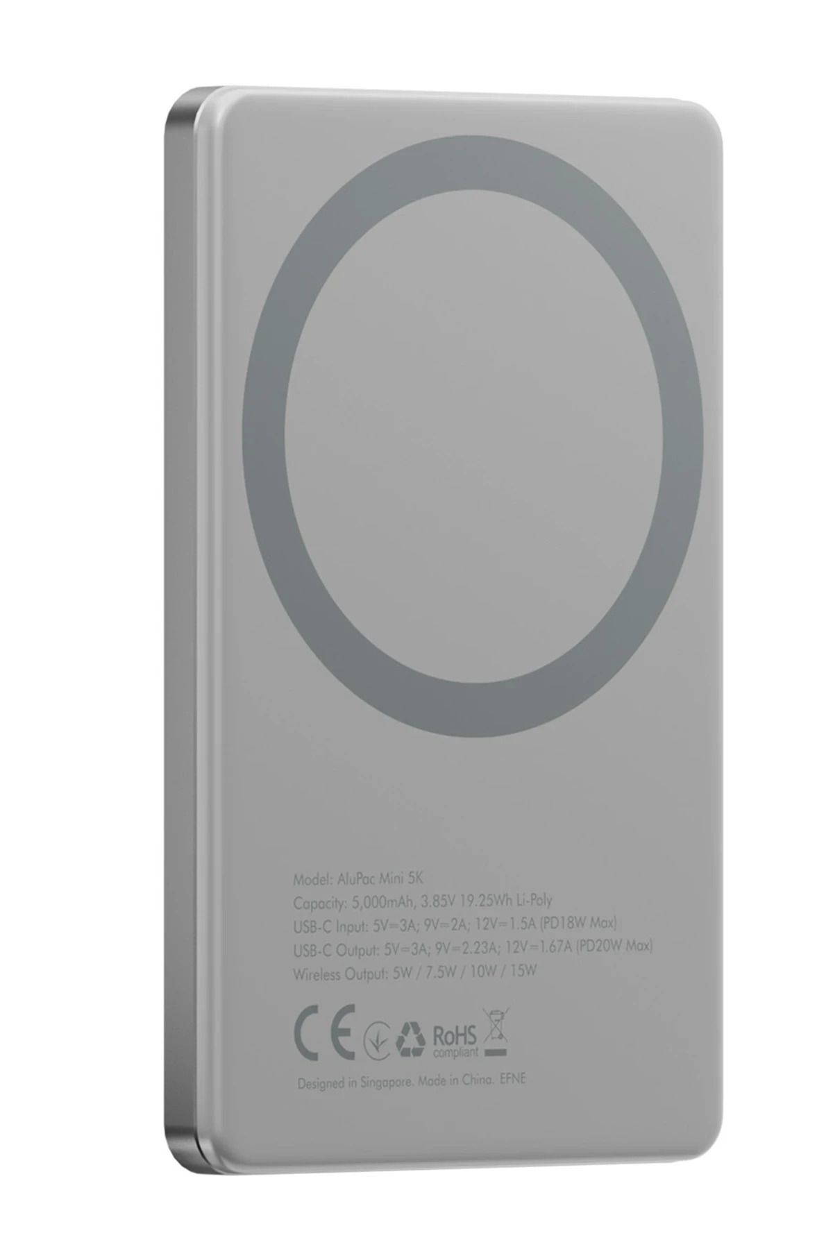 Energea AluPac Mini 5.000 mAh 20W Type-C ve 15W Kablosuz PD Hızlı Şarj Magsafe Powerbank