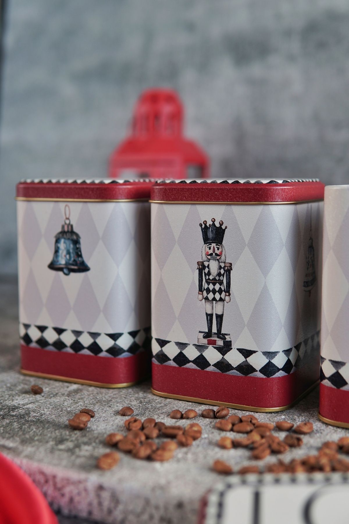 EVLE-Square Metal Storage Container 8.7 X 8.7 X 12.5 Cm, Set of 3, Mckenzie 3