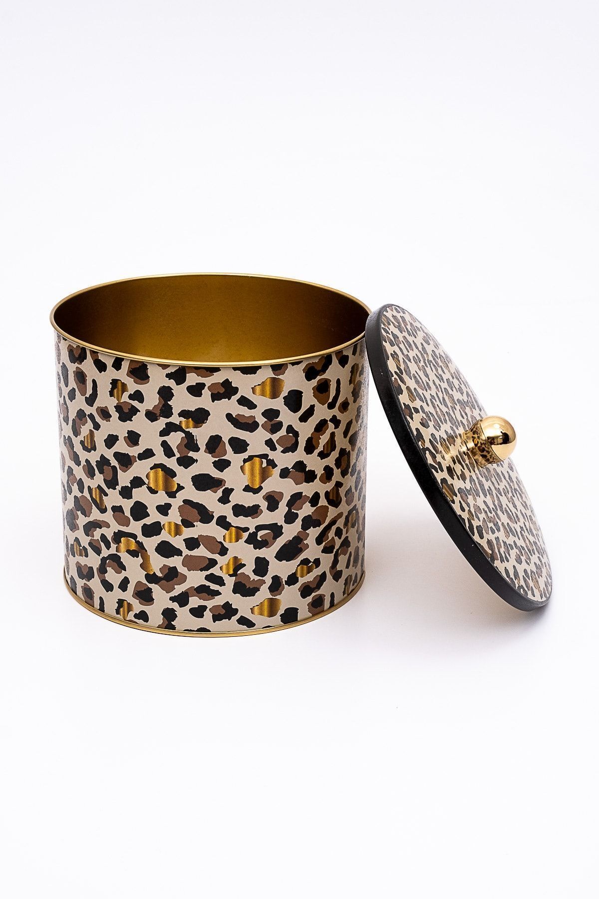 EVLE-Leo Patterned Food Storage Container - Metal Storage Container 17.5 Cm X 15.5 Cm Er146-v4 5
