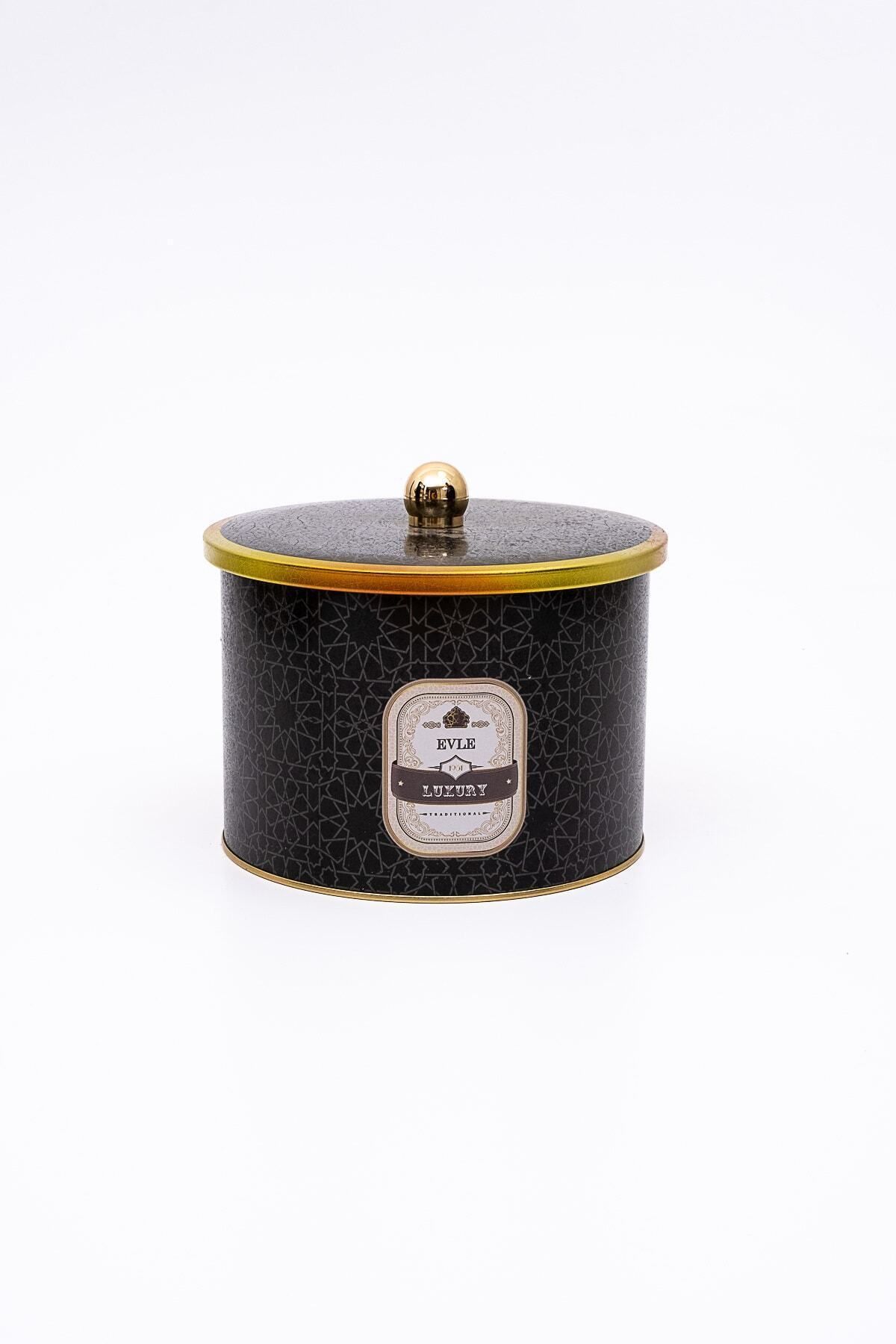 EVLE-Trellis Patterned Round Metal Storage Container 14 Cm, Food Container - Organizer 17.5 Cm X 13 Cm Er145-v2 2