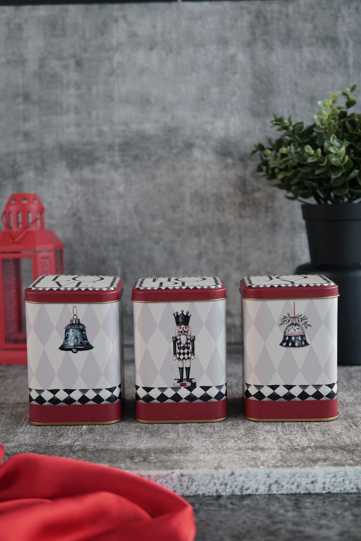 EVLE-Square Metal Storage Container 8.7 X 8.7 X 12.5 Cm, Set of 3, Mckenzie 5