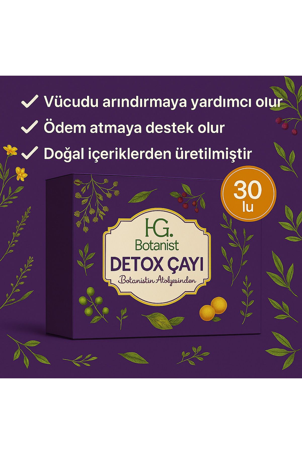 Bitki Karışımlı Detox Çayı | Göbek Eriten,şişkinlik Gideren,zayıflatan Bitki Çayı,detoks Tea - 2