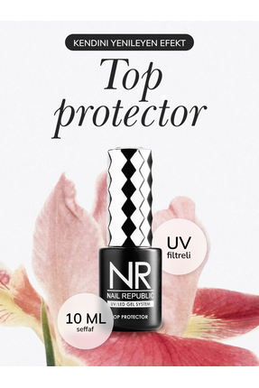 Nail Republic Kalıcı Oje Top Protector Uv 10 ml – Tırnaklar Için Çizik Onarma...