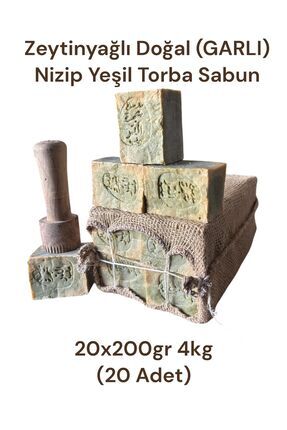 ANTEPLİHANI Zeytinyağlı Doğal (GARLI) Prina Nizip Yeşil Torba Sabun 20x200gr ...