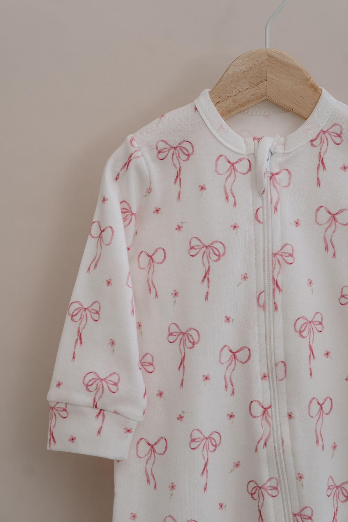 Tuğba Kuğu 0.3 TOG Fermuarlı Patikli Bebek Tulumu - Pureline Series - Dainty Bows fotoğrafı 6 (önizleme)