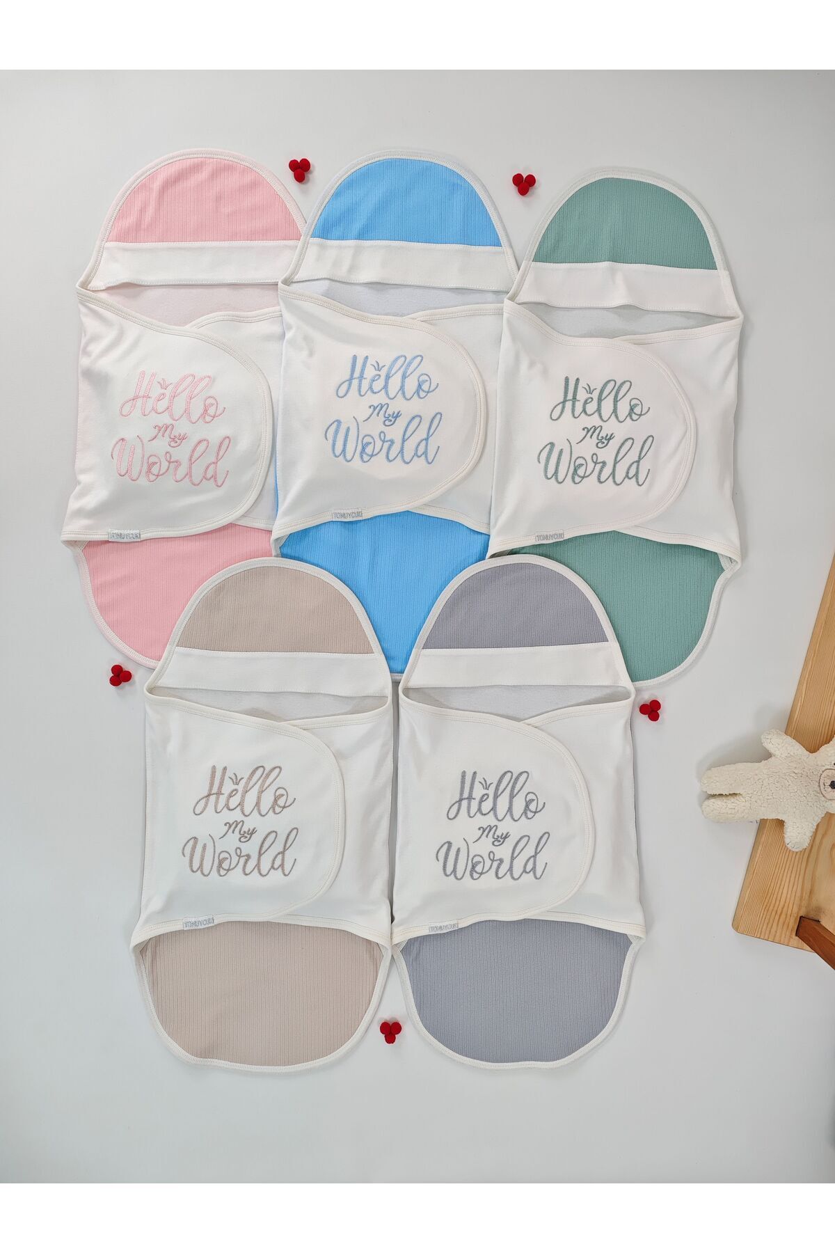 Tomuycuk Gri Kız/ Erkek Bebek Battaniyesi Kundağı -Uyku Tulumu %100 Pamuklu Ortopedik 0-9ay fotoğrafı 5 (önizleme)