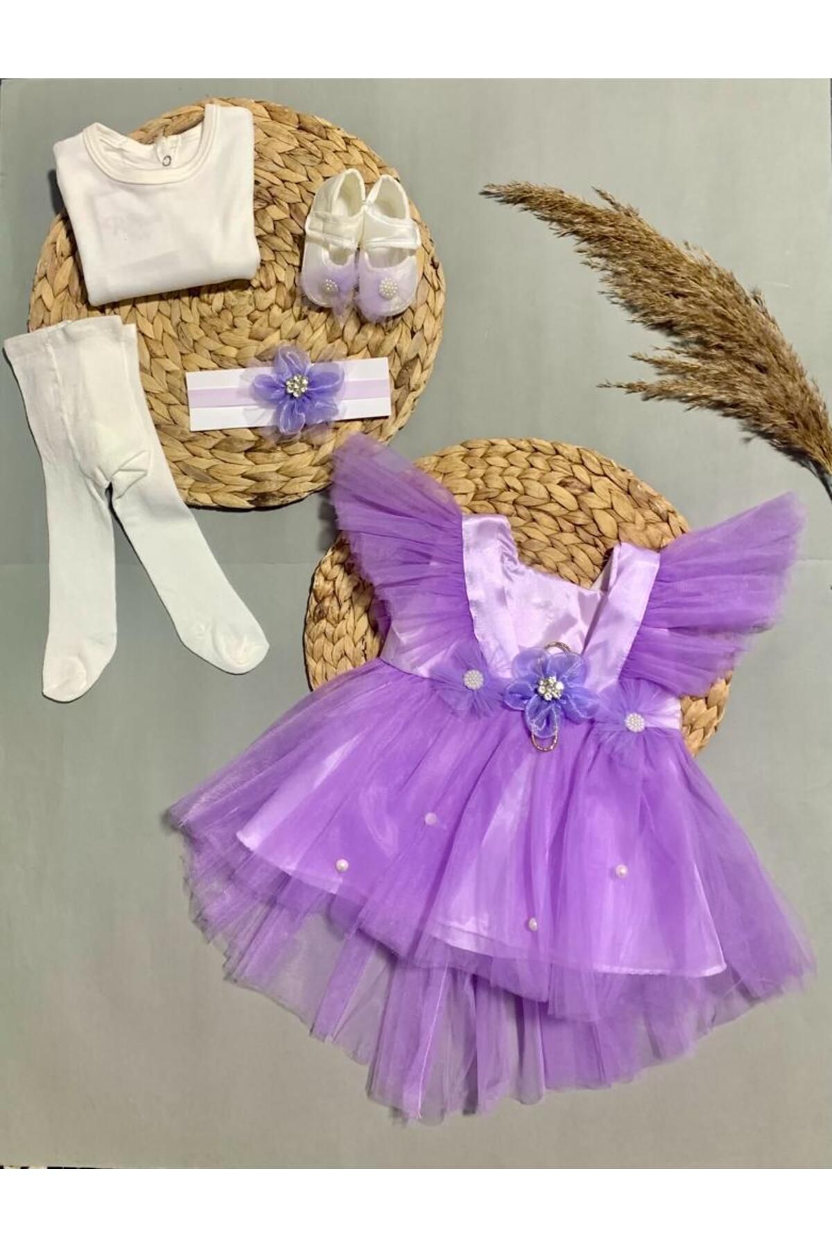 Petite Ponpon Baby Ponpon Baby Kız Bebek Yenidoğan Hediyelik Premium Mevlüt Elbisesi fotoğrafı 6 (önizleme)