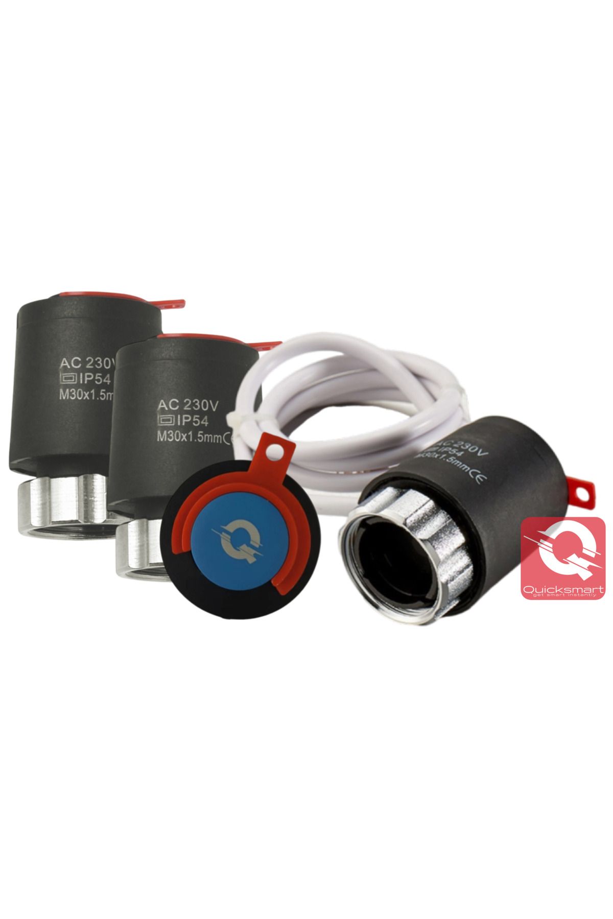 Quicksmart-Kit Automatizare Incalzire Pardoseala Q10, Controller pardoseala 8 zone, 4x Termostat cu fir Q50, In 6